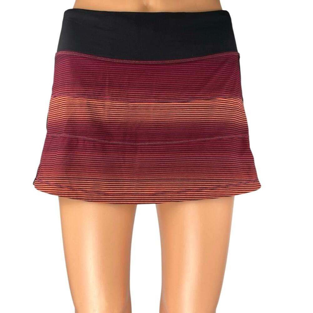 Lululemon Pace Rival Skirt II Multicolor Tennis Golf Athletic Skirt Skort Size 4